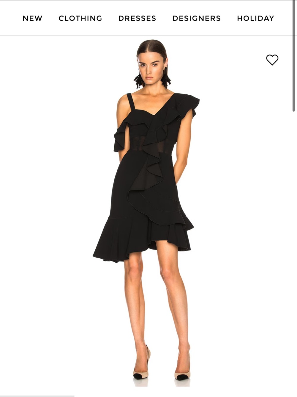 Proenza Ruffle One-Shoulder Dress